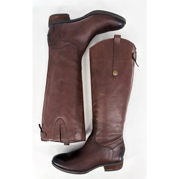 SAM EDELMAN Penny Tall Brown Leather Riding Boots 7.5 - Picture 7 of 16